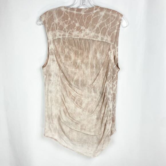 Raquel Allegra Muscle Tee Size 10 Mauve Pink Tie Dye Shredded Gauze Boho Beach - Picture 5 of 10